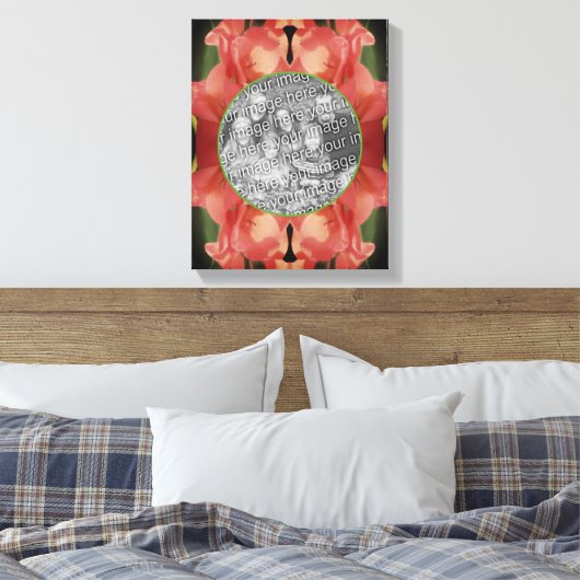 Peach Gladiolus Flower Lijst Creëer Uw eigen foto Canvas Afdruk (Insitu (Slaapkamer))