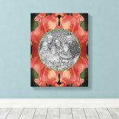 Peach Gladiolus Flower Lijst Creëer Uw eigen foto Canvas Afdruk (Insitu (Houten vloer))
