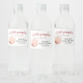 Peach Glitter Baby shower Een kleine pompoen Waterfles Etiket (Flessen)