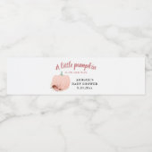 Peach Glitter Baby shower Een kleine pompoen Waterfles Etiket (Enkel label)