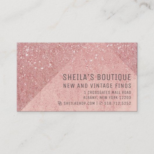 Peach Glitter Custom Reward Visitekaartje (Voorkant)