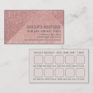 Peach Glitter Custom Reward Visitekaartje