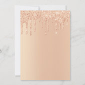 Peach glitter Drips Trendy Glam 21st Birthday Invi Kaart (Achterkant)
