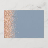 Peach Glitter Dusty Blue Wedding Details Informatiekaartje (Achterkant)