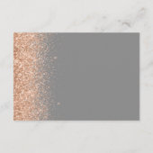 Peach Glitter Gray Wedding Details Informatiekaartje (Achterkant)