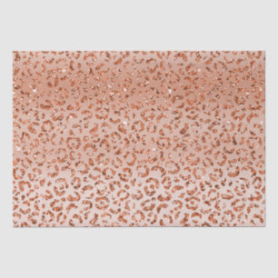 Peach Glitter Leopard Dierenprint Tissuepapier