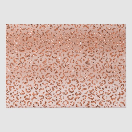 Peach Glitter Leopard Dierenprint Tissuepapier (Voorkant)