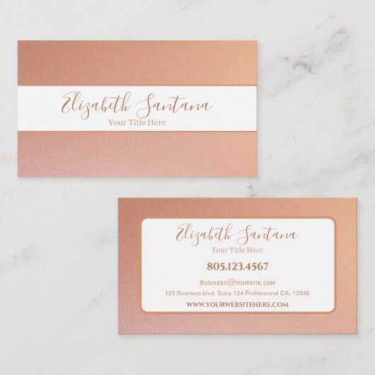 Peach Glitter Visitekaartje (Voorkant / Achterkant)
