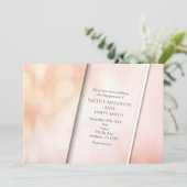 Peach Glow Elegant Bokeh Lights Verlovingsfeest Kaart (Staand voorkant)