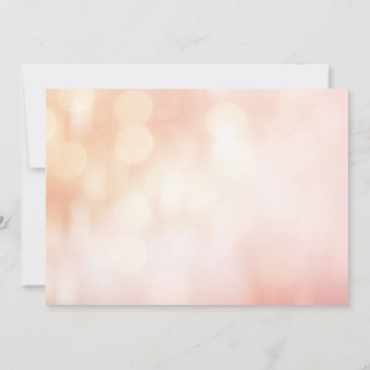Peach Glow Elegant Bokeh Lights Verlovingsfeest Kaart (Achterkant)