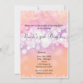 Peach Glow Sparkle Licht Glam Birthday Party Kaart (Voorkant)