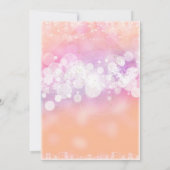 Peach Glow Sparkle Licht Glam Birthday Party Kaart (Achterkant)