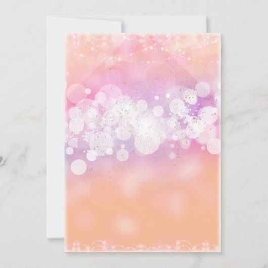 Peach Glow Sparkle Licht Glam Birthday Party Kaart (Achterkant)