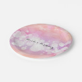 Peach Glow Sparkle Licht Glam Birthday Party Papieren Bordje (Gekanteld)