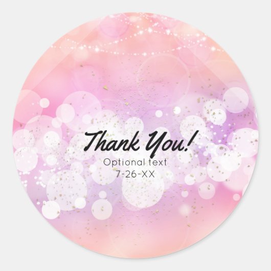 Peach Glow Sparkle Licht Glam Birthday Party Ronde Sticker (Voorkant)