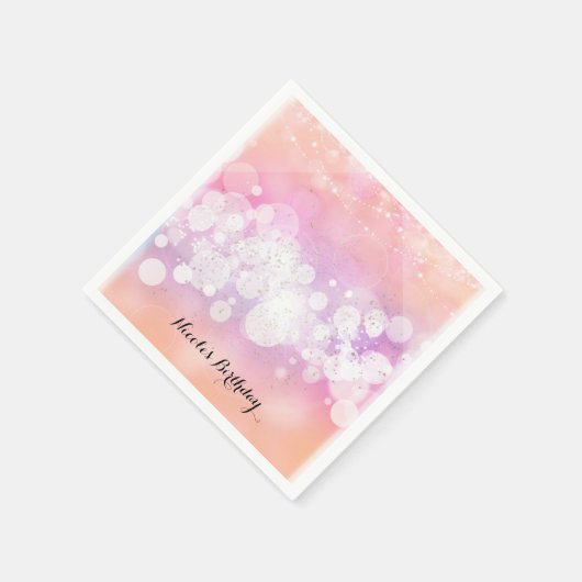 Peach Glow Sparkle Licht Glam Birthday Party Servetten (Hoek)