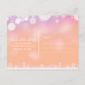 Peach Glow Sparkle Licht Glam Birthday Party Uitnodiging Briefkaart (Achterkant)