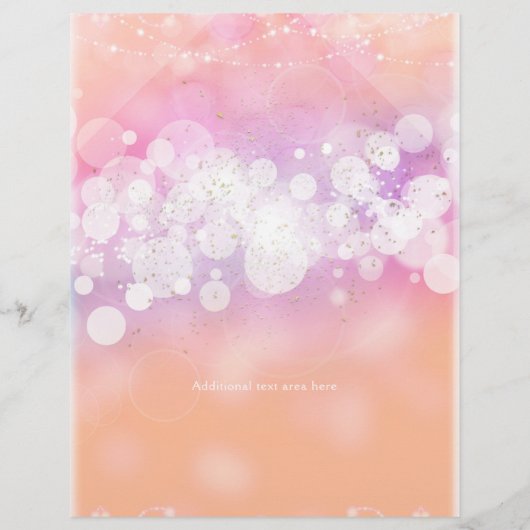 Peach Glow Sparkle Lights Glam Party Event Flyer (Achterkant)