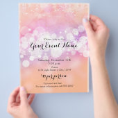 Peach Glow Sparkle Lights Glam Party Event Flyer (Hand)