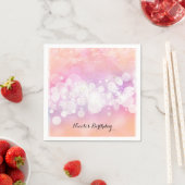 Peach Glow Sparkle Lights Glam Verjaardagsfeest Servetten (Insitu)