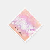 Peach Glow Sparkle Lights Glam Verjaardagsfeest Servetten (Hoek)