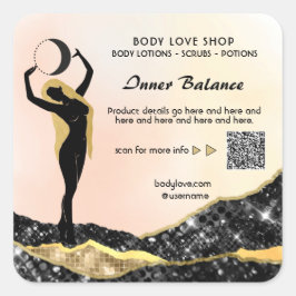 *~* Peach Goddess Ombre Inention Spell AP24 Squ Vierkante Sticker