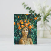 Peach Godin in het groen Feestdagenkaart (Staand voorkant)