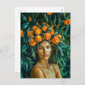 Peach Godin in het groen Feestdagenkaart (Voorkant / Achterkant)