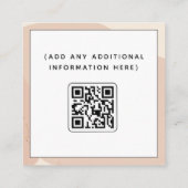 Peach Gold Boho Social Media QR Code Neutrale Crea Vierkante Visitekaartje (Achterkant)