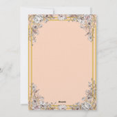 Peach & Gold Botanical Wedding Invitation | Elegan Kaart (Achterkant)