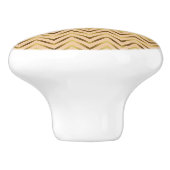 Peach & Gold Chevron Stripe Keramische Knop (Zijkant)