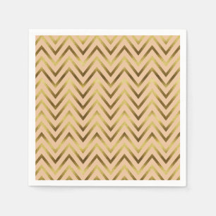 Peach & Gold Chevron Stripe Servet