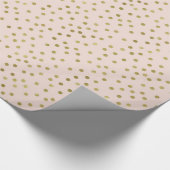 Peach Gold Confetti Stippen Cadeaupapier (Hoek)
