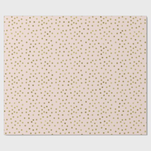 Peach Gold Confetti Stippen Cadeaupapier (Vlak)