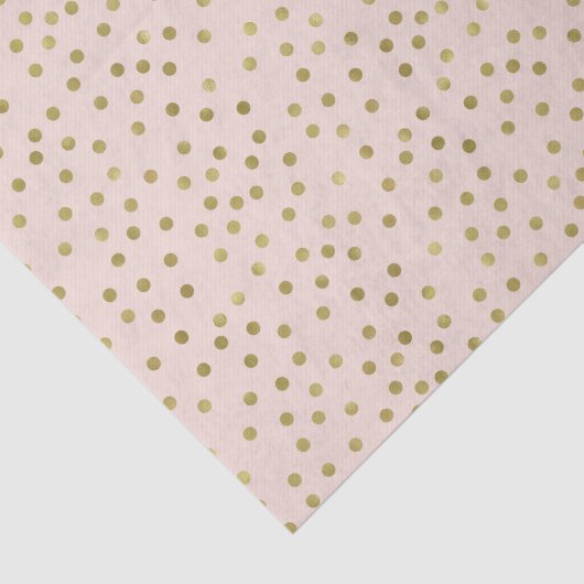 Peach Gold Confetti Stippen Tissuepapier (Detail)