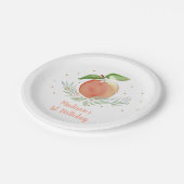 Peach Gold Floral Birthday Papieren Bordje (Gekanteld)