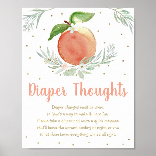 Peach Gold Floral diaper over aankijkgame Poster (Voorkant)