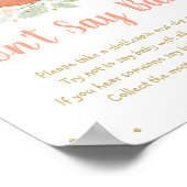 Peach Gold Floral zeg niet Baby game Poster (Hoek)