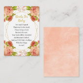 Peach Gold Flowers Books for Baby Informatiekaartje (Voorkant / Achterkant)