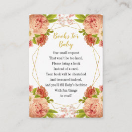 Peach Gold Flowers Books for Baby Informatiekaartje