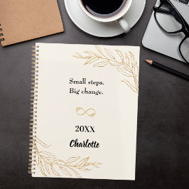 Peach gold foliage motivational quote 2026 planner