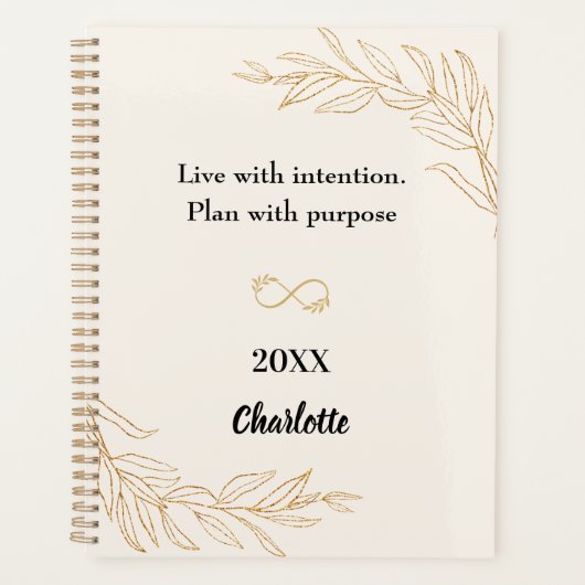 Peach gold foliage quote 2026 planner (Voorkant)
