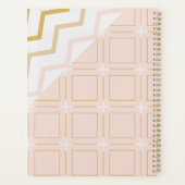 Peach Gold Geometric Trendy Monogram Planner (Achterkant)