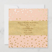 Peach & Gold Glanzende Confetti Stippen Modern Chi Kaart (Achterkant)
