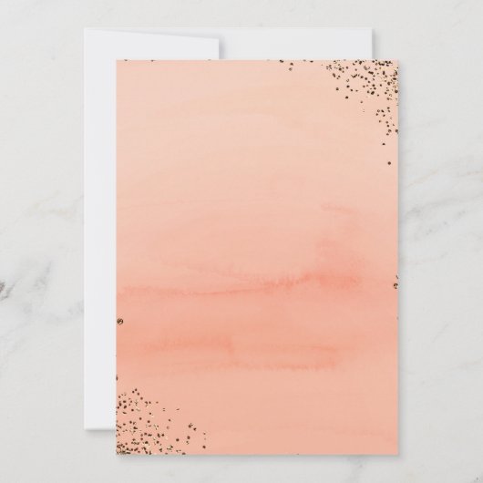 Peach & Gold Glitter Bloemen Modern Verjaardagsfee Kaart (Achterkant)