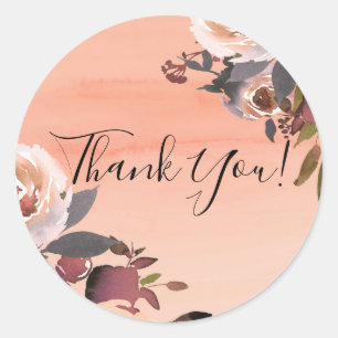 Peach & Gold Glitter Floral Modern Vrijgezellenfee Ronde Sticker