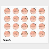 Peach & Gold Glitter Floral Modern Vrijgezellenfee Ronde Sticker (Vel)