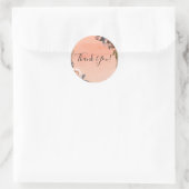 Peach & Gold Glitter Floral Modern Vrijgezellenfee Ronde Sticker (Tas)