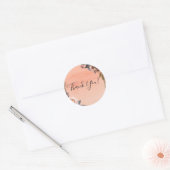 Peach & Gold Glitter Floral Modern Vrijgezellenfee Ronde Sticker (Envelop)