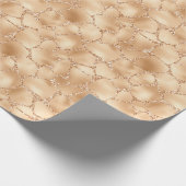 Peach Gold Glitter Glam Sparkle Giraffe Print Cadeaupapier (Hoek)
